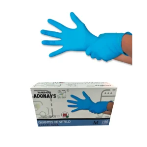 Guantes nitrilo azul Adonays caja 100 unidades sin látex