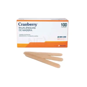 Bajalenguas madera desechable Cranberry caja uso clínico