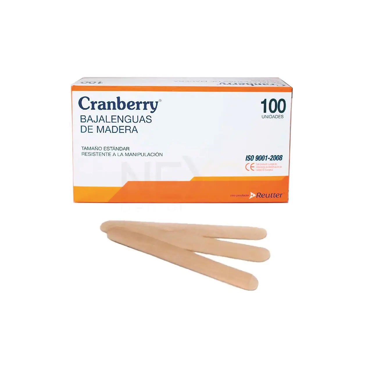 Bajalenguas de madera desechable no estéril Cranberry (caja 100 unidades)