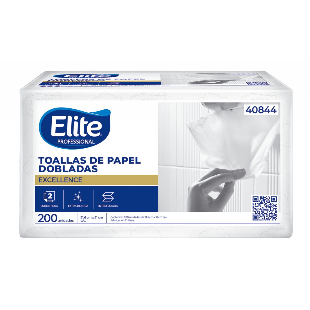 Toalla de Papel Elite Interfoliada 200 unidades doble hoja (caja 18 paquetes)